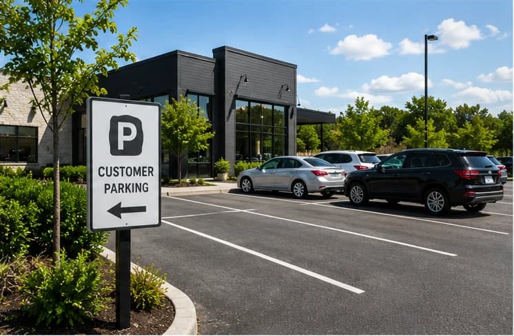 Customer parking area